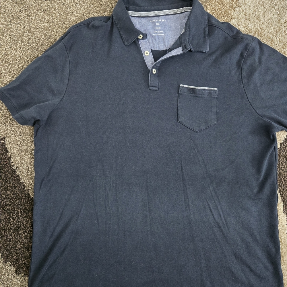 T Tahari Dark Blue Polo Shirt